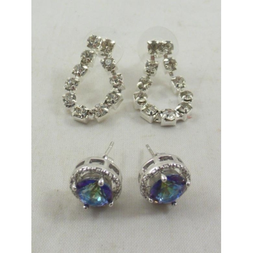 430 - Two Pairs of Silver Tone Earrings in Presentation Box