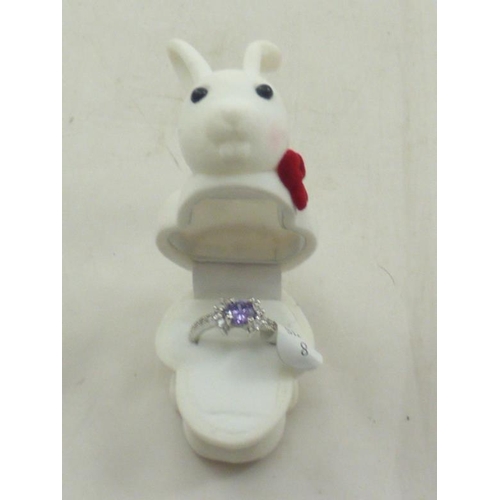 432 - Silver 925 Ring with Rabbit Themed Presentation Box