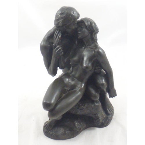 434 - Roland Chadwick Bronzed resin Sculptor entitled Lovers