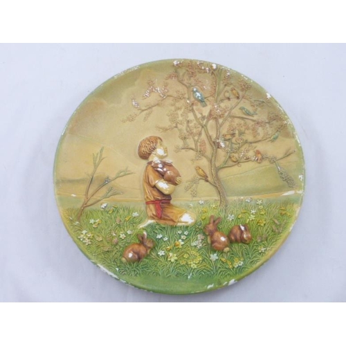 438 - Hand Painted Bossuns Plaque entitled Morning Carol after the painting by Margaret W Tarrant & Signed