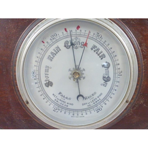 449 - British Made Oak Framed  Barometer