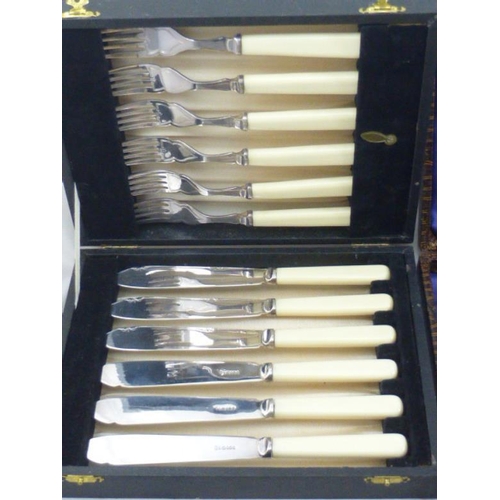 452 - Five Vintage Boxed Cutlery Sets Including Knife and Fork Sets and Dessert Spoon Set