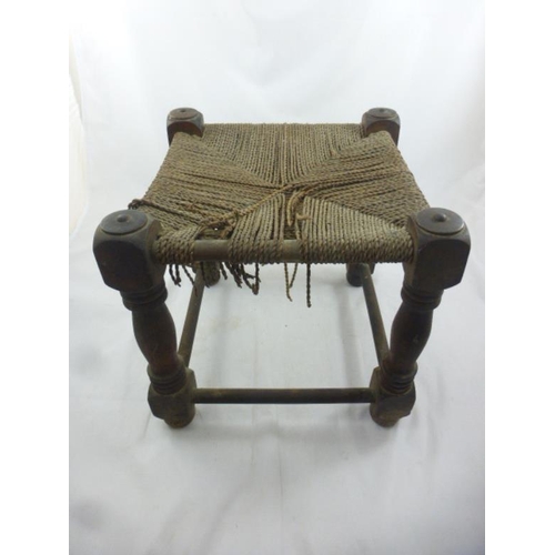 461 - Vintage Rattan Seated Foot Stool