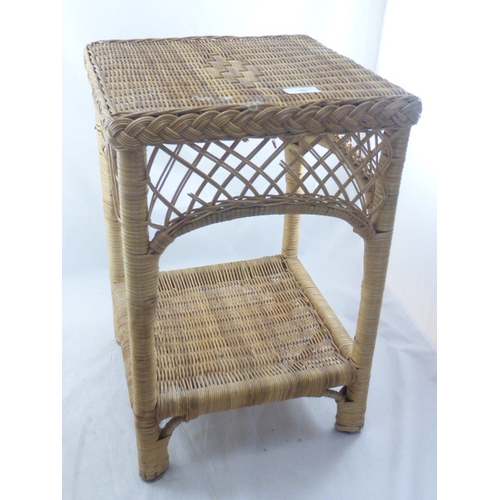 472 - Vintage wicker Coffee Table 34cm x 34cm x 51cm