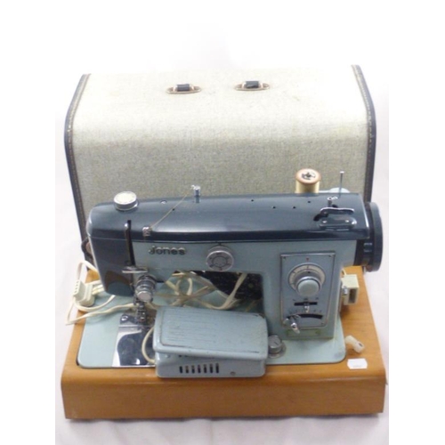 498 - Vintage Jones sewing machine in case