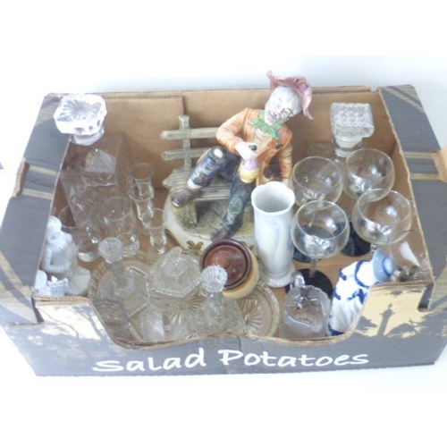 505 - Mixed Lot Including Capodimonte, Decanters, Glassware and More