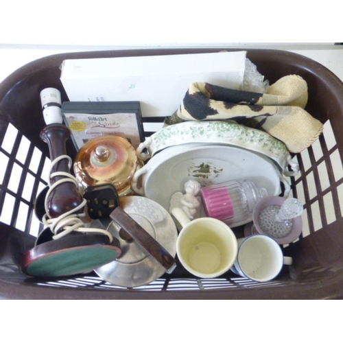 506 - Mixed Lot Including Lamp, Ceramics, Vintage Coffee Pot, and More