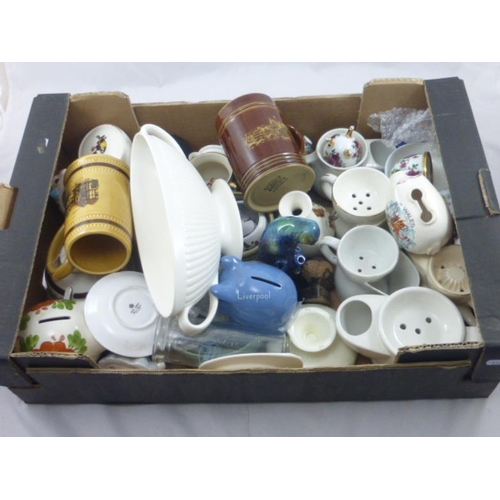 549 - Mixed Box Including Piggy Bank's, Tankard's Wedgwood and Lots More