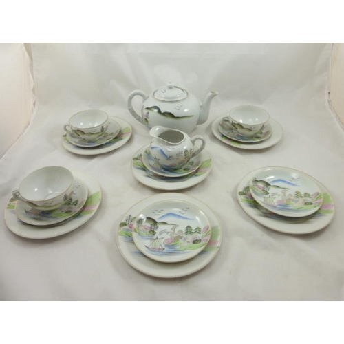 386 - Japanese 17 Piece Tea set complete with Tea Pot