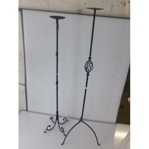 29 - Two Wrought Iron Church Style Candle Holders