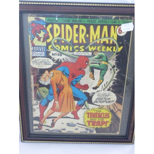 35 - Two Vintage Framed and Glazed Spiderman Comics