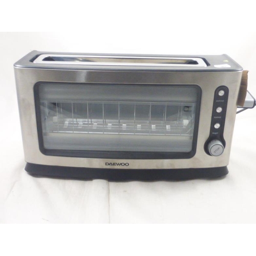 94 - Daewoo Chrome Electric Toaster with Window (Working)