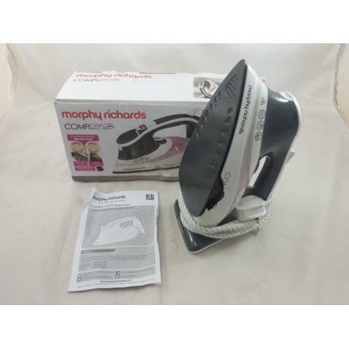 140 - Morphy Richards Comfi Grip Iron in Original Box (Working but has crack)