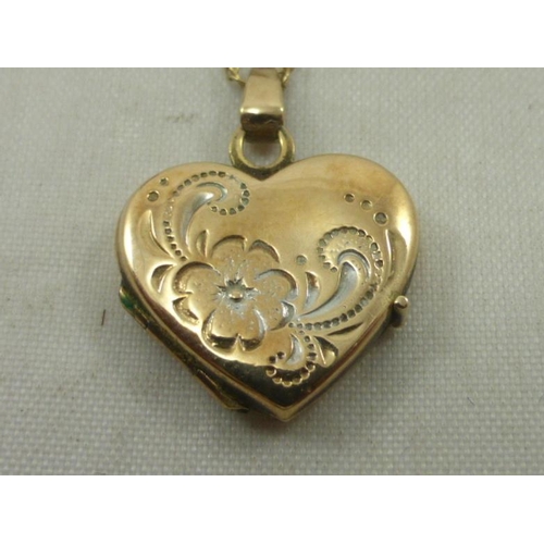 231 - Hallmarked 375 Heart Themed Pendant and Chain complete with Presentation Box