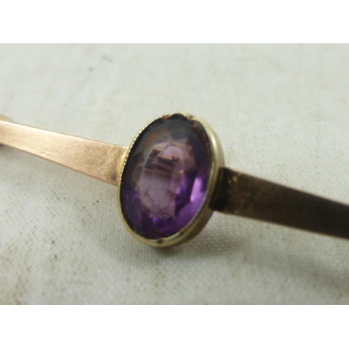 248 - Vintage 9ct Amethyst Brooch