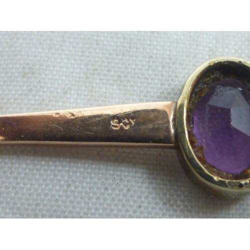 248 - Vintage 9ct Amethyst Brooch