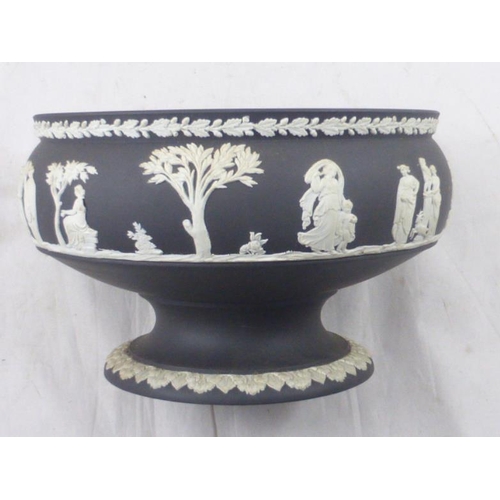 266 - Wedgwood Jasper Ware Black and White Bowl (20cm Dia)