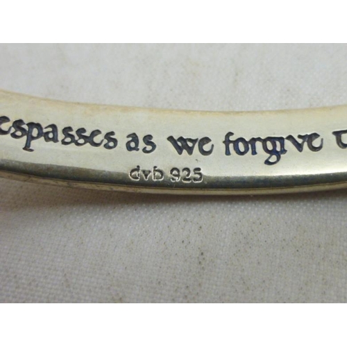 294 - Silver 925 Bangle decorated with Lords Prayer Inscription