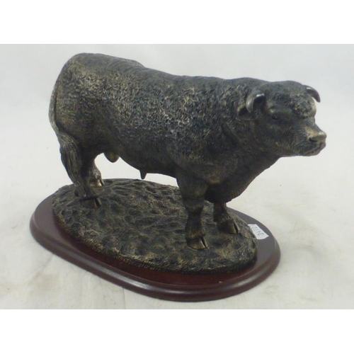 359 - Resin Bull on plinth