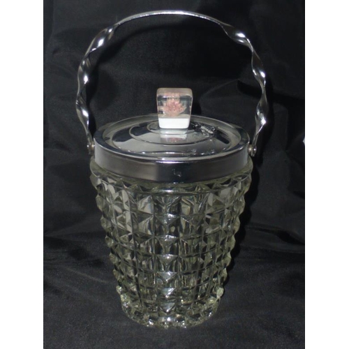 361 - Vintage Crystal Glass Lidded Ice Bucket