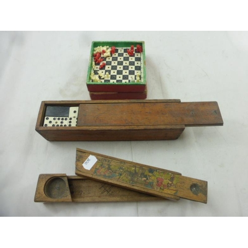 367 - Selection of Vintage Games Including Dominoes, Pencil Case and More