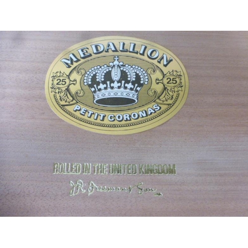 379 - Wooden Medallion Cigar Box complete with Selection of Vintage Photographs Including Trains, Ship and... 