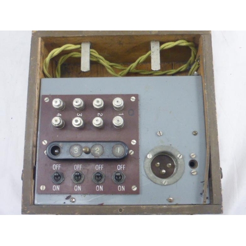 387 - WWII Wood Cased Gun Turret Communication Switchboard