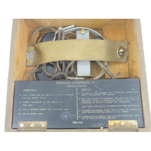 387 - WWII Wood Cased Gun Turret Communication Switchboard