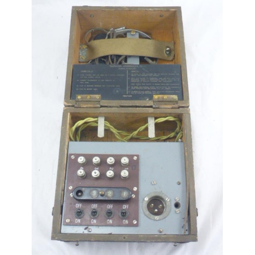 387 - WWII Wood Cased Gun Turret Communication Switchboard