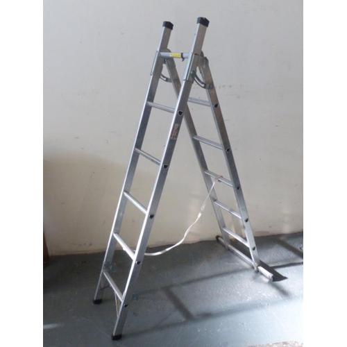 63 - Pair of 3 way Adjustable  Aluminium Step Ladders