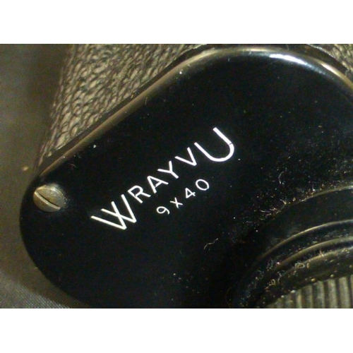 216 - Pair of Wray of London 9 x 40 Binoculars in case (no top)