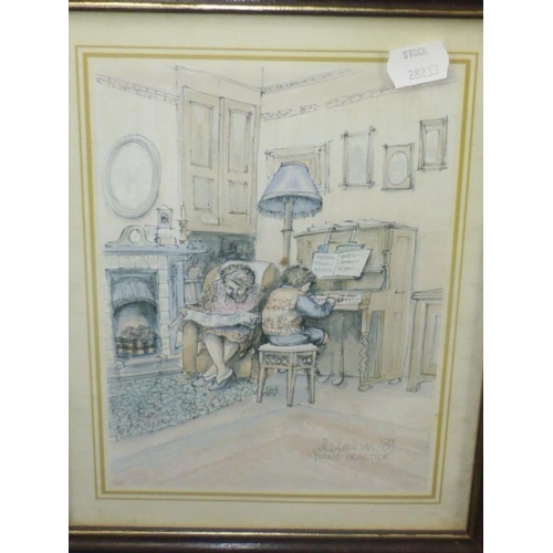 313 - Two Framed and Glazed ML Clarkson Framed and Glazed Prints including Washing the Pots and Piano Prac... 