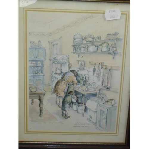 313 - Two Framed and Glazed ML Clarkson Framed and Glazed Prints including Washing the Pots and Piano Prac... 