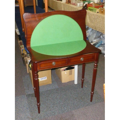 340 - Mahogany Card Table disguised as a console table