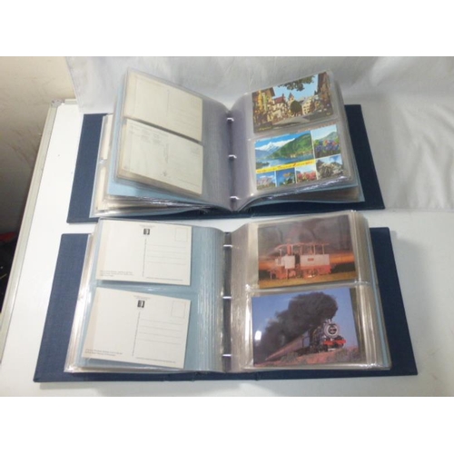 370 - Two Post Card Album's including Trains and Topographical