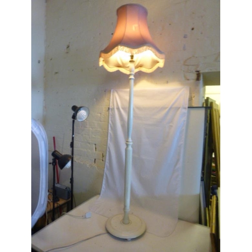 386 - Vintage Wooden Standard Lamp Complete with Shade