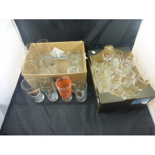 396 - Large collection of Various branded glasses to includes Stella Artois, strongbow and others