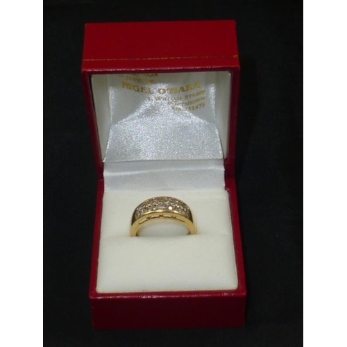 112 - 9CT Gold Diamond Cluster Ring Size K - Boxed (unmarked)