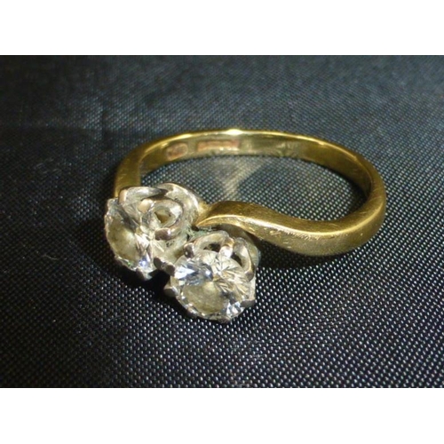 113 - Hallmarked 18ct Gold Ring Set with two claw Diamonds 2ith Total Weight of 1.10ct  (Classed Fine Qual... 