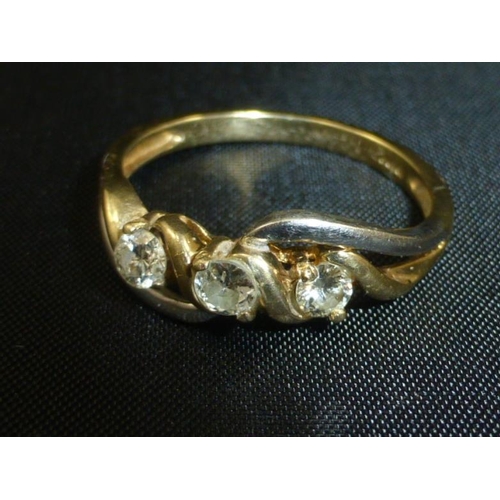 118 - 9CT Diamond Trio Ring (Approx 0.50CT) Size N - Boxed