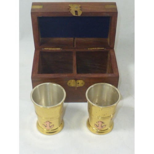 71 - Small trinket box to contain two small shot glasses