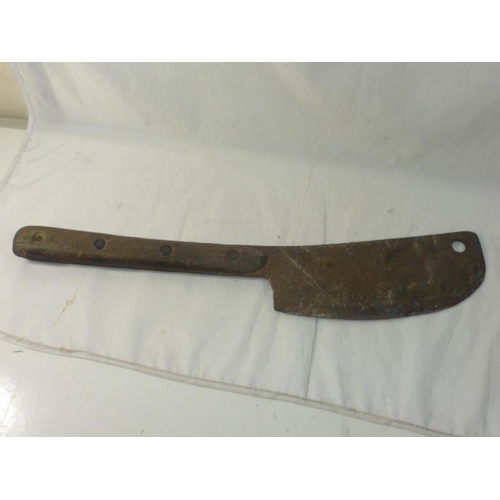 85 - Vintage Wooden Handled Meat Cleaver