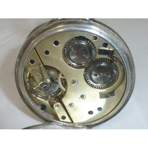 159 - Silver 925 Cased Pin Set Automatic Pocket Watch (Working)