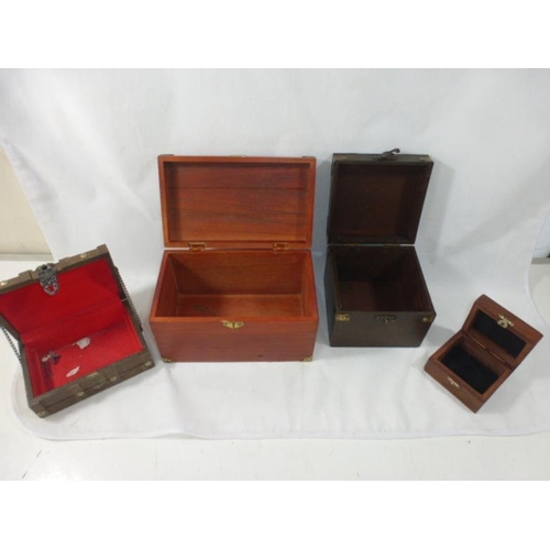 244 - Selection of Four Wooden Storage Boxes