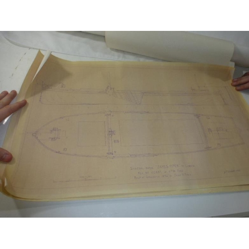 251 - Model Hull for The Spritsail Barge (James Piper of London) Built at Greenwich in 1894 together with ... 