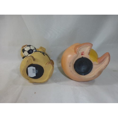 325 - Vintage Ceramic Pig Money Box and Other Both Complete with Stoppers