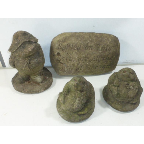 441 - Collection of Stone Garden Ornaments