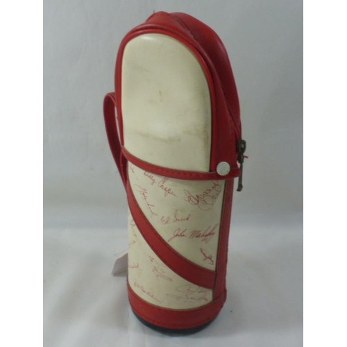 607 - Autographed Miniture Golf Bag including Tom Watson, Seve Ballesteros, Tony Jacklin and lots More