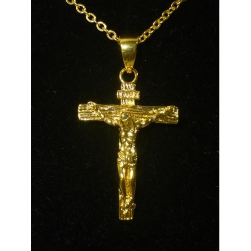 21 - Gold Plated 18k Crucifix on Chain