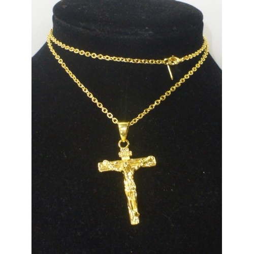 21 - Gold Plated 18k Crucifix on Chain